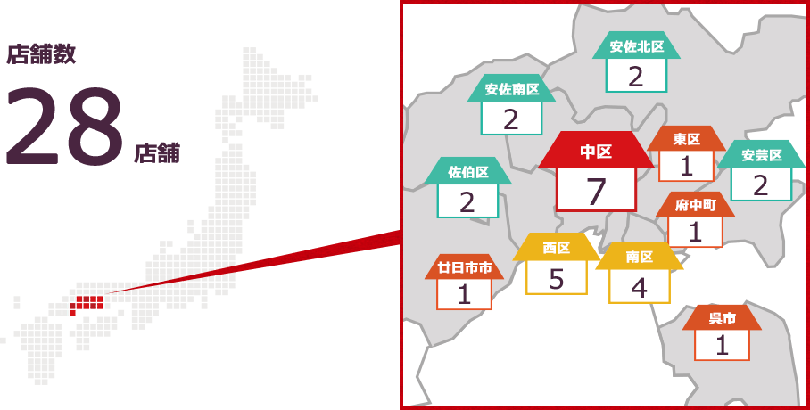 エリア別店舗のマップ