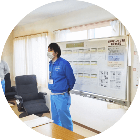 点呼を取る社員