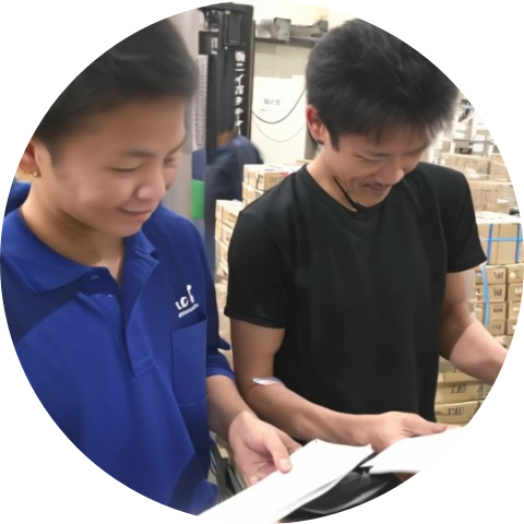 集荷しているスタッフ